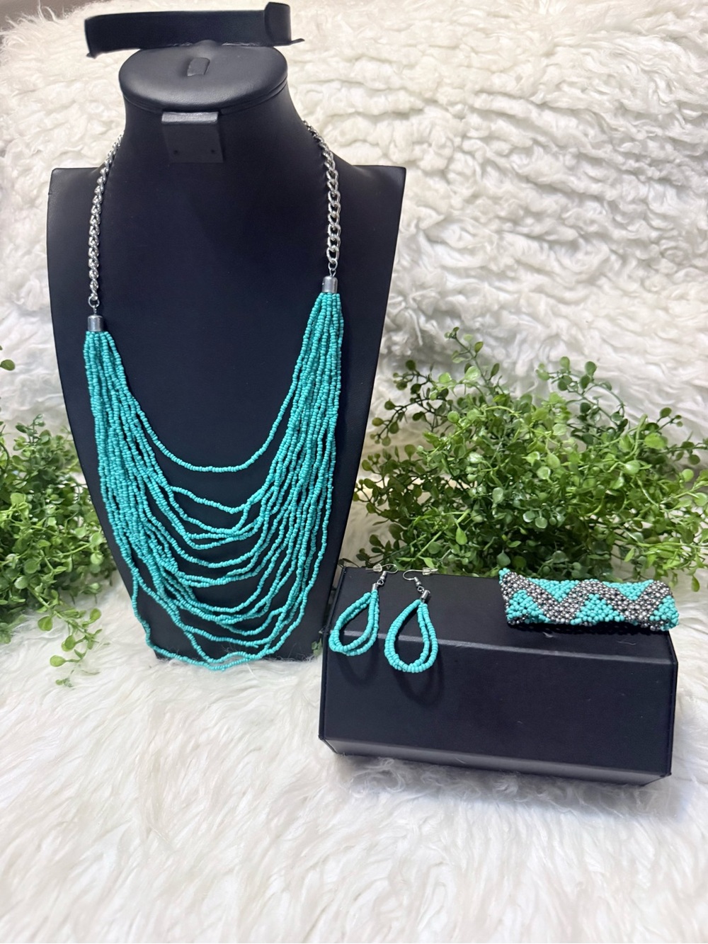 paparazzi Turquoise Multi-Strand Beaded Necklace Set